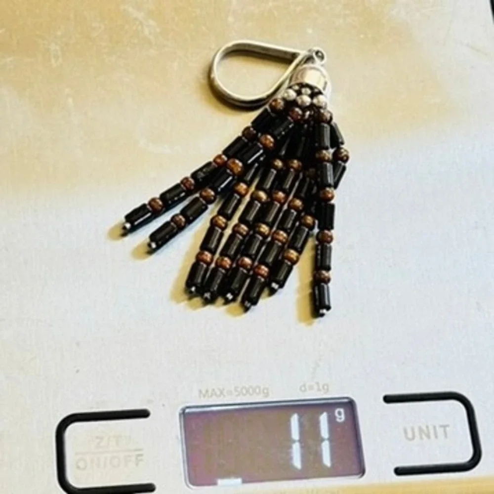 Jay King DTR Desert Rose Trading Pendant Black Gold Coral beaded Sterling 925